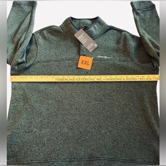 NWT Eddie Bauer Radiator Fleece Snap Front Pull over Men's Heather Green Sz XXL - Picture 14 of 14